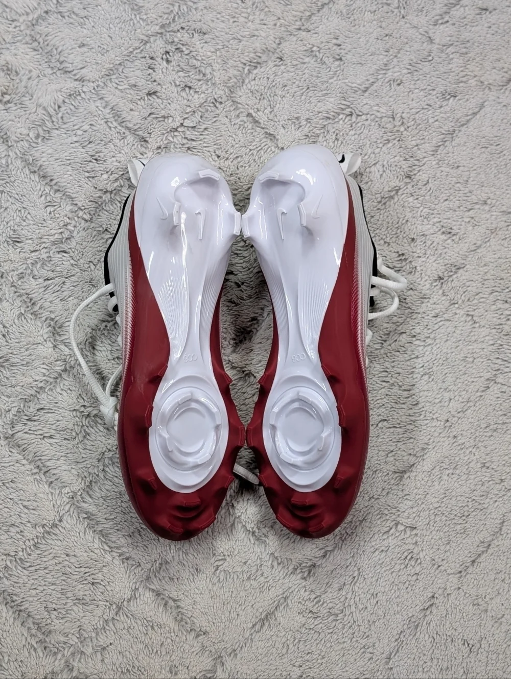 Nike Vapor Speed 3 White Team Crimson Football Cleats Mens Size 8 HM8849-102 NEW